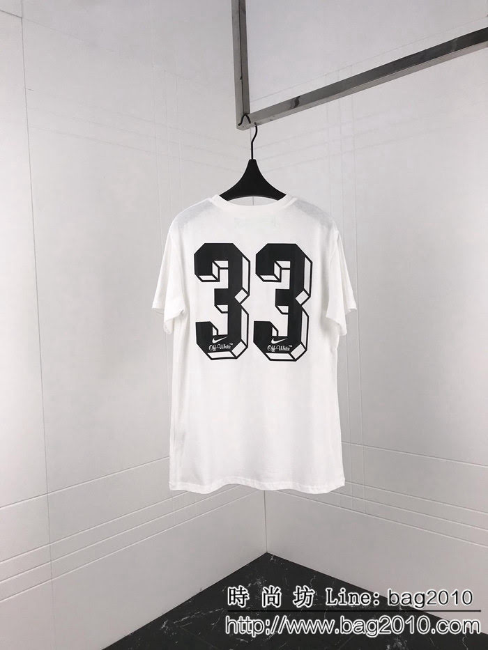 OFF-white19ss春夏新款 Nike聯名款 世界盃logo印花 精梳棉短袖 男女同款 ydi1461